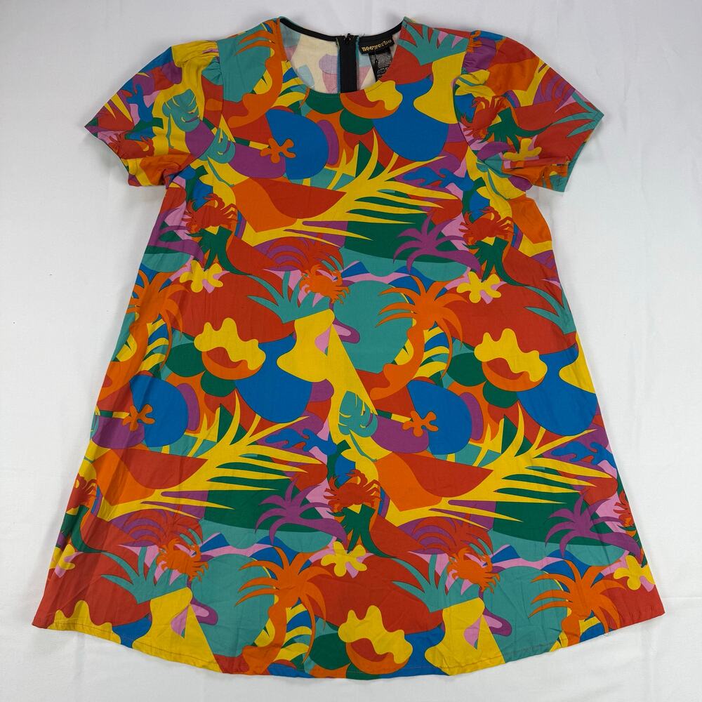 Nooworks Tropico Molly Mini Dress Colorful Abstract Cotton A Line NWT Size 2XL